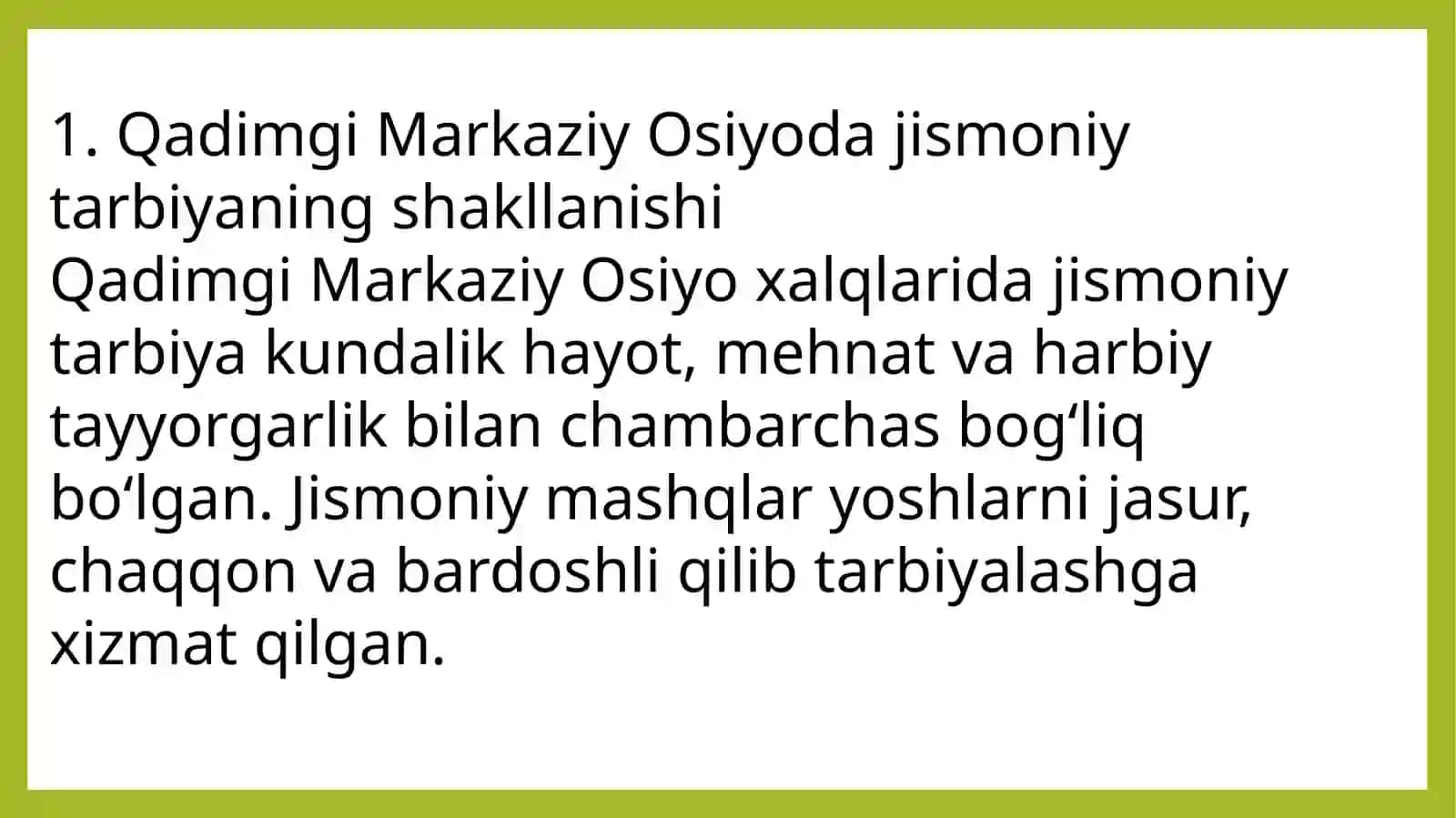 Qadimgi Markaziy Osiyoxalqlarining jismoniy mashqlari va o‘yinlari 3