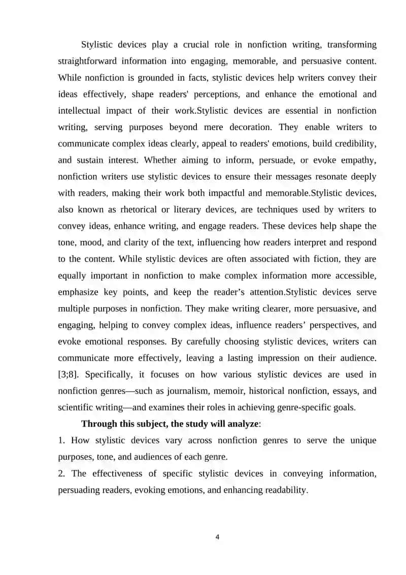 THЕ IMPORTANCE OF STYLISTIC DEVICES 3