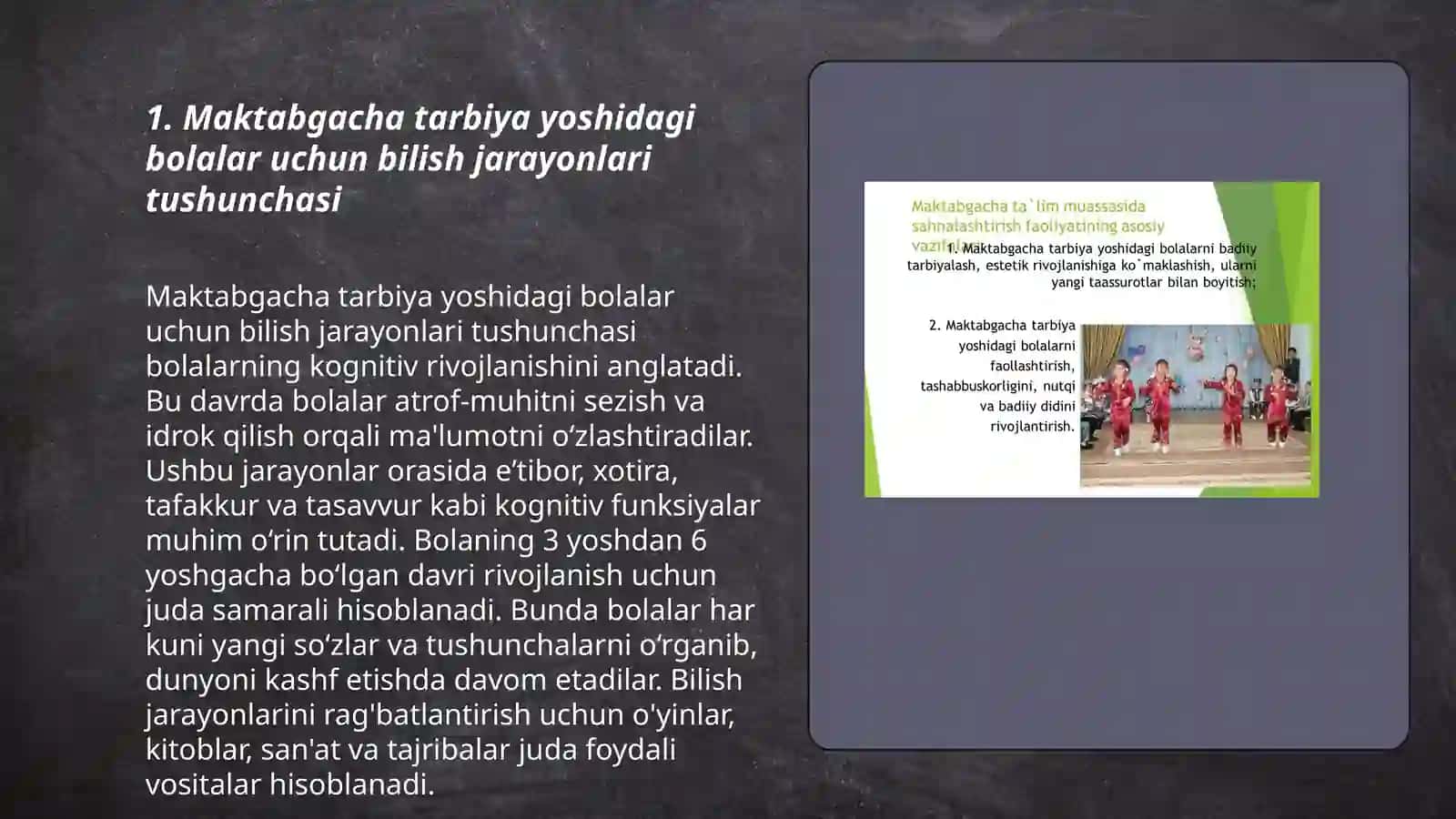 Maktabgacha tarbiya yoshidagi bolalarda bilish jarayonlaridagi rivojlanishi 3