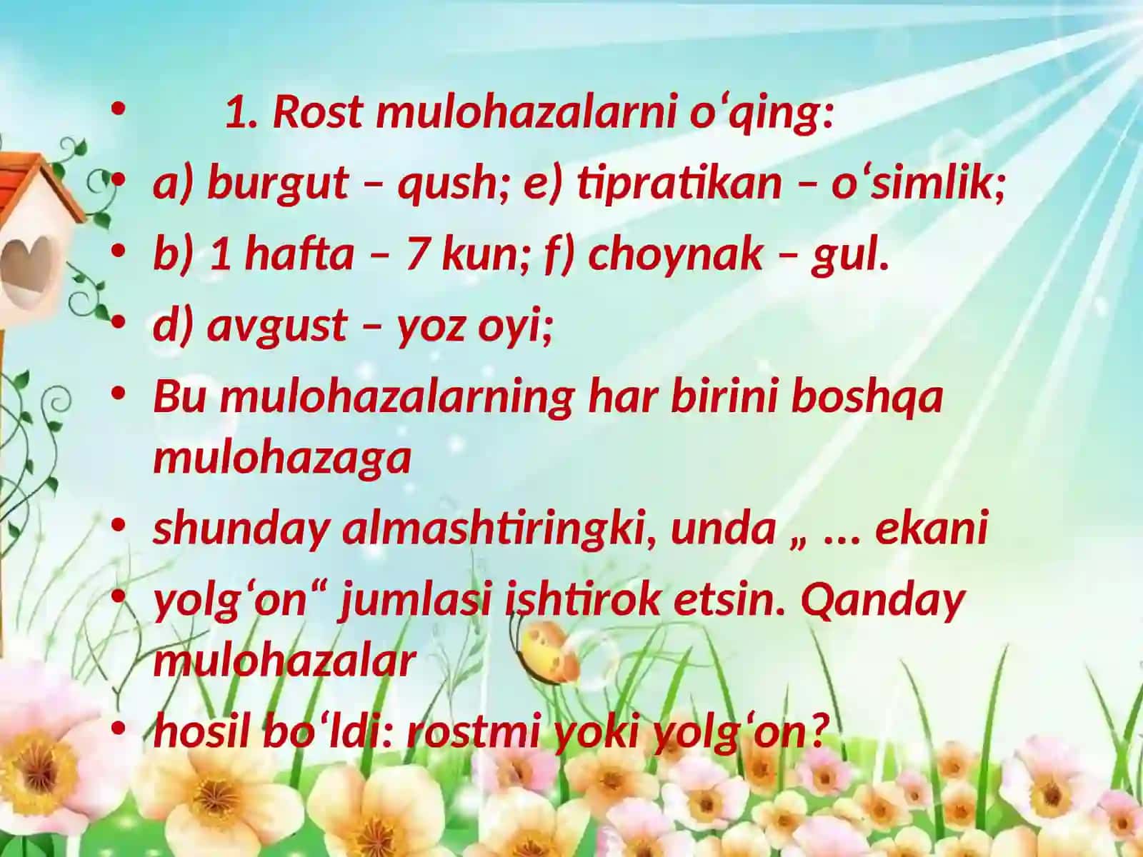 MULOHAZALAR USTIDA TOPSHIRIQLARNI BAJARISH 3