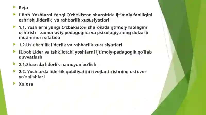 LIDER VA TASHKILOTCHI YOSHLARNI IJTIMOIY-PEDAGOGIK QOLLAB-QUVVATLASH 3