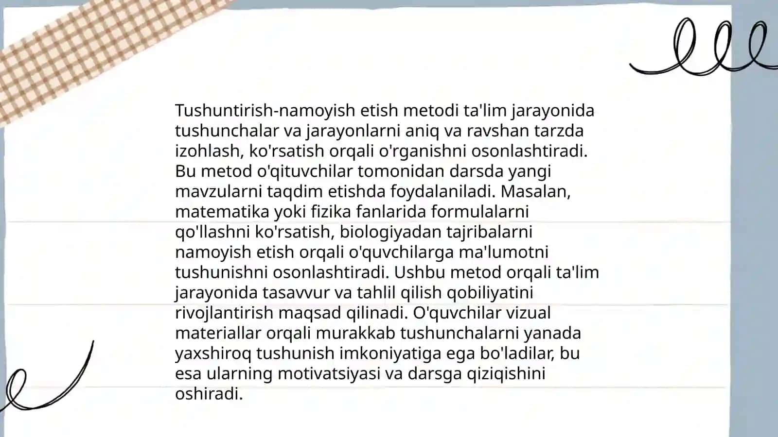 Tushuntirish-namoyish etish metodi 3