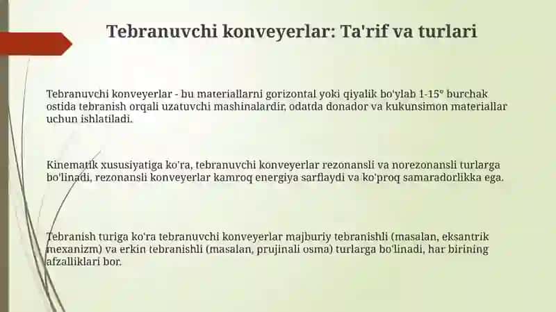 Tebranuvchi konveyerlar 3