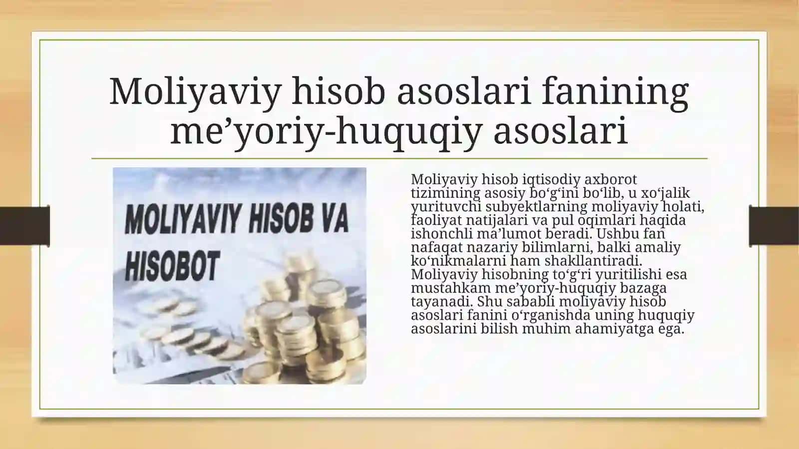 Moliyaviy hisob asoslari fanining me’yoriy-huquqiy asoslari 3
