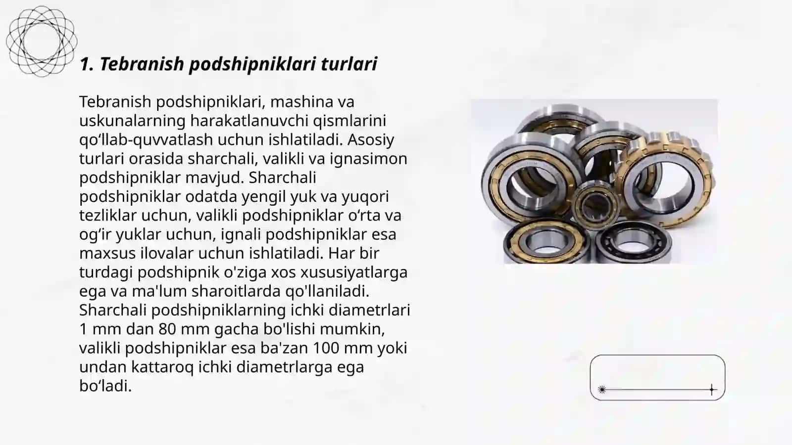 Tebranish podshipniklari uchun oraliqli oʻtkazishlarni hisoblash va tanlash 3