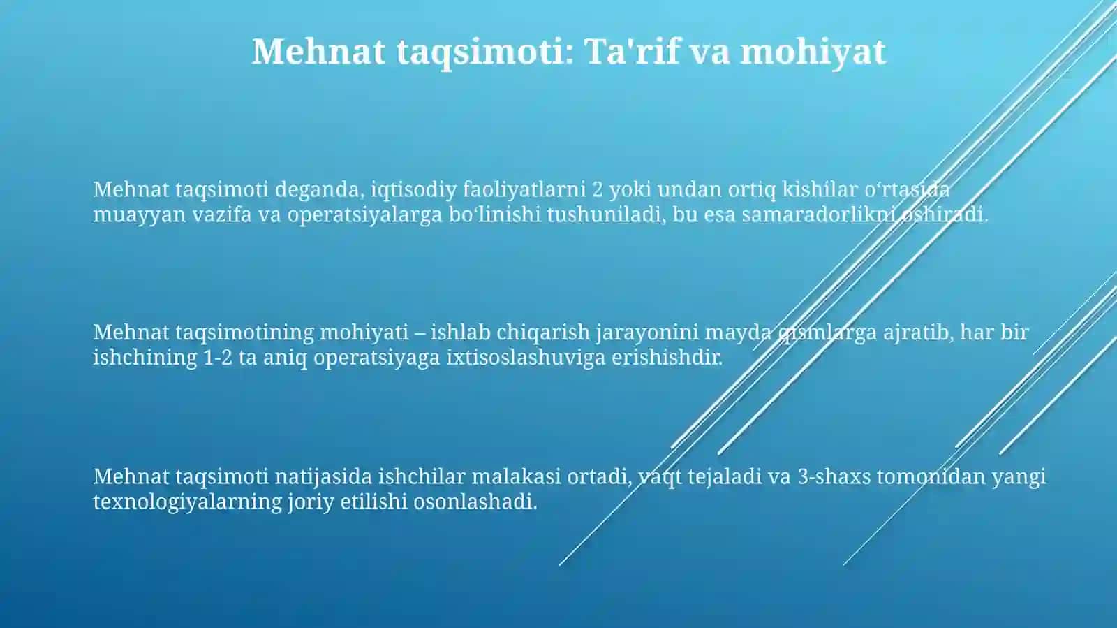 Mehnat taqsimoti 3