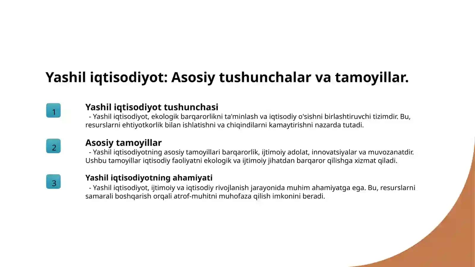 Yashil Iqtisodiyotni yaratish va faoliyat yuritish asoslari 3