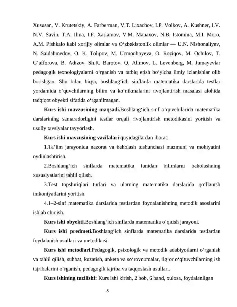 BOB. BOSHLANG‘ICH SINF MATEMATIKA DARSLARIDA BILIMLARNI BAHOLASHNING NAZARIY ASOSLARI 3