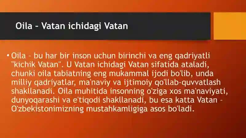 Oila Vatan ichra Vatan, Inson huquqlari jamiyat poydevori 3