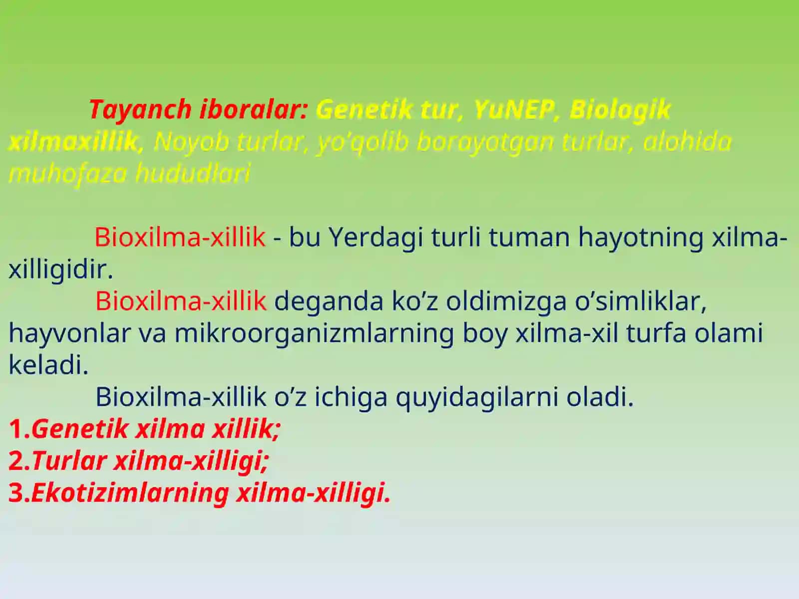 Biologik xilma-xillik va uni muhofaza qilish 3