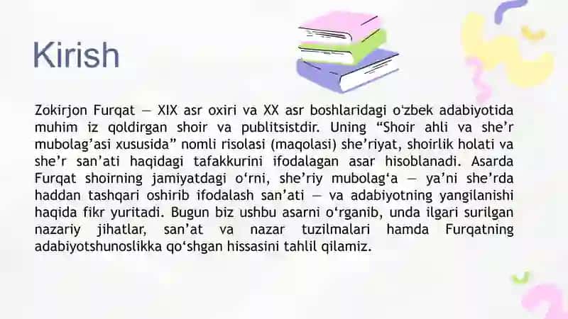 Zokirjon Furqatning “Shoir ahli va she’r mubolag’asi xususida” asarini o‘rganish 3