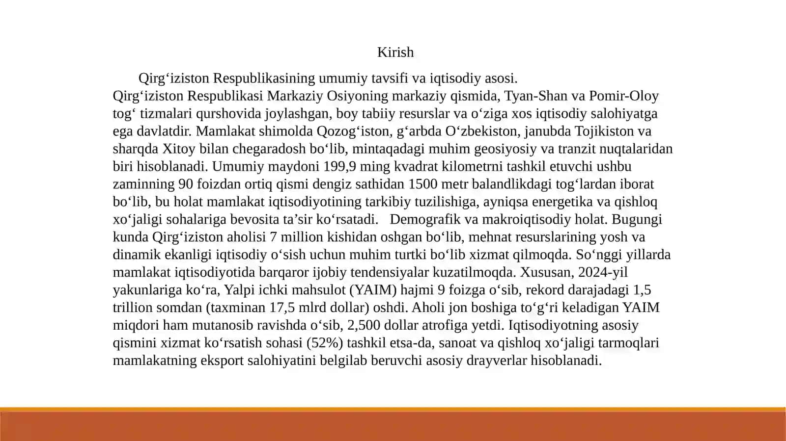 Qirg’iz Respublikasiga iqtisodiy geografik tavsif 3