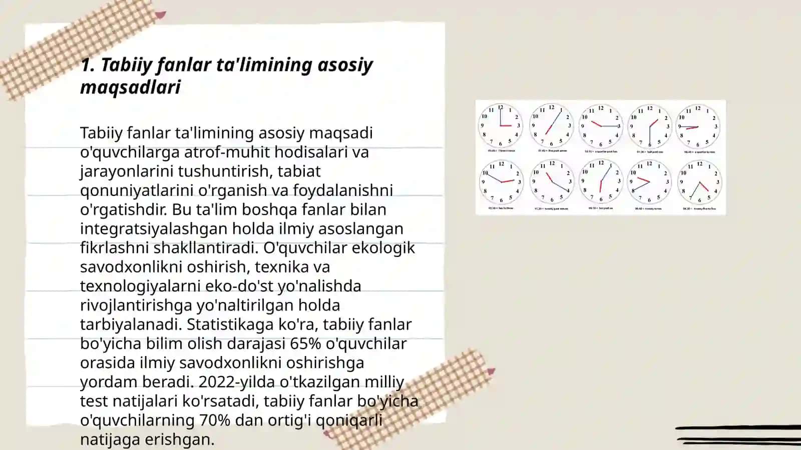 Tabiiy Fanlar Tayyorgarlik 3
