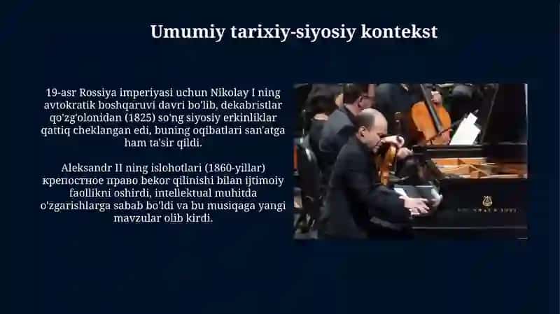 Musiqa madaniyati rivojlanishi XIX-asr Rossiya imperiyasida 3