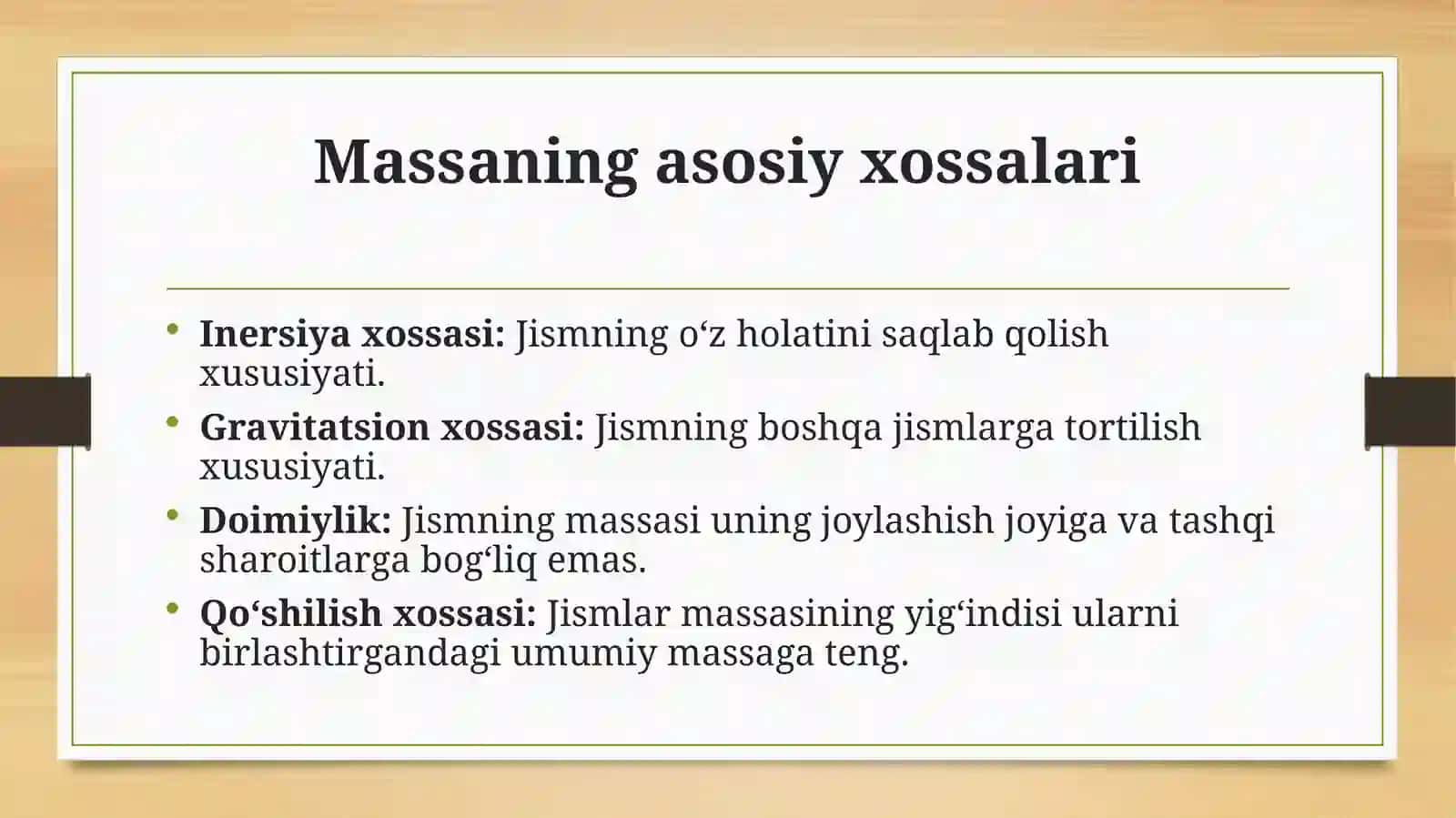 Jismning massasini o‘lchash 3