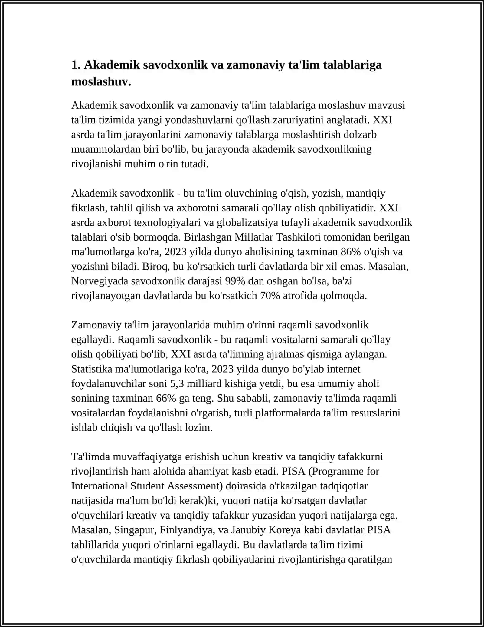 AKADEMIK SAVODXONLIK KASBIY KOMPETENSIYALARNI SHAKLLANTIRISH ASOSI SIFATIDA 3