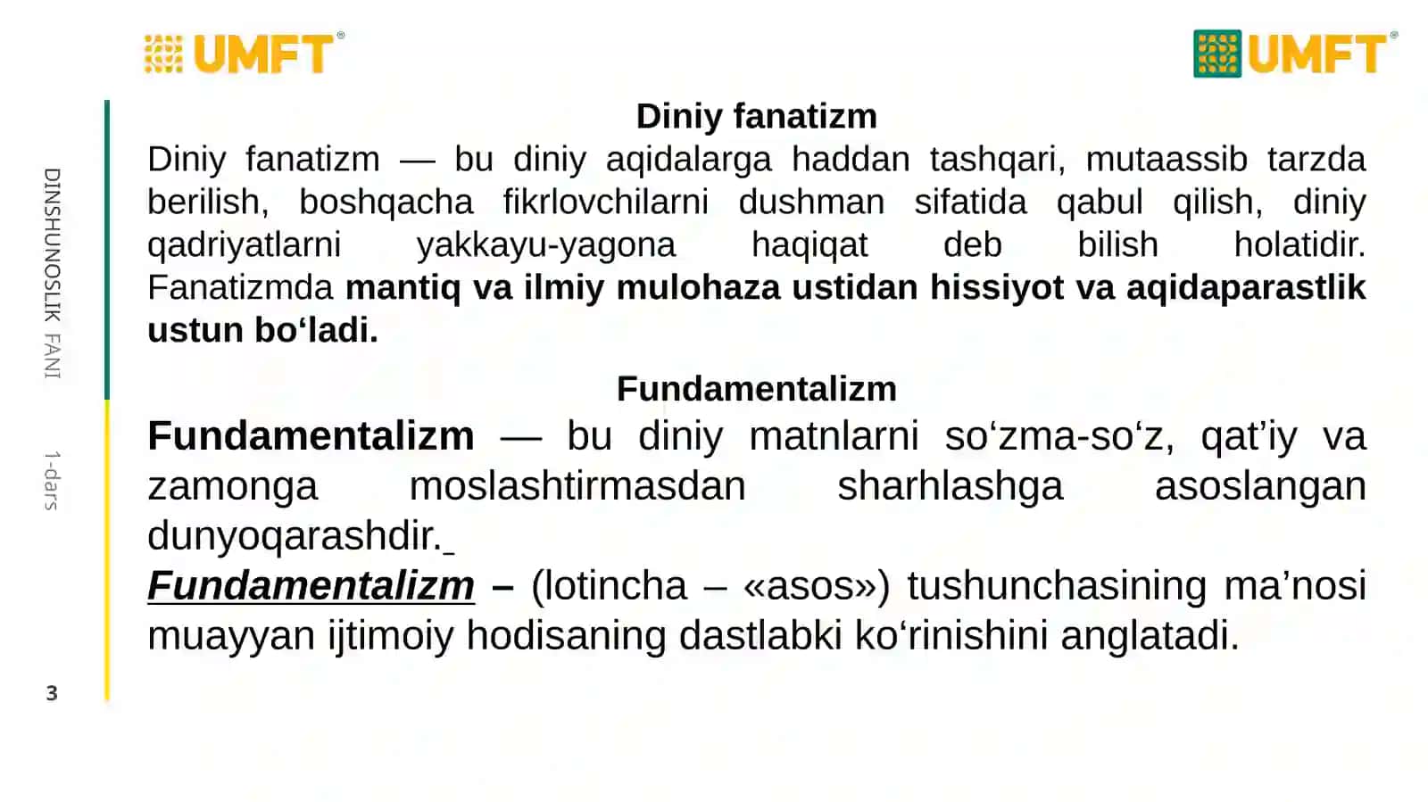 Dinshunoslik 3