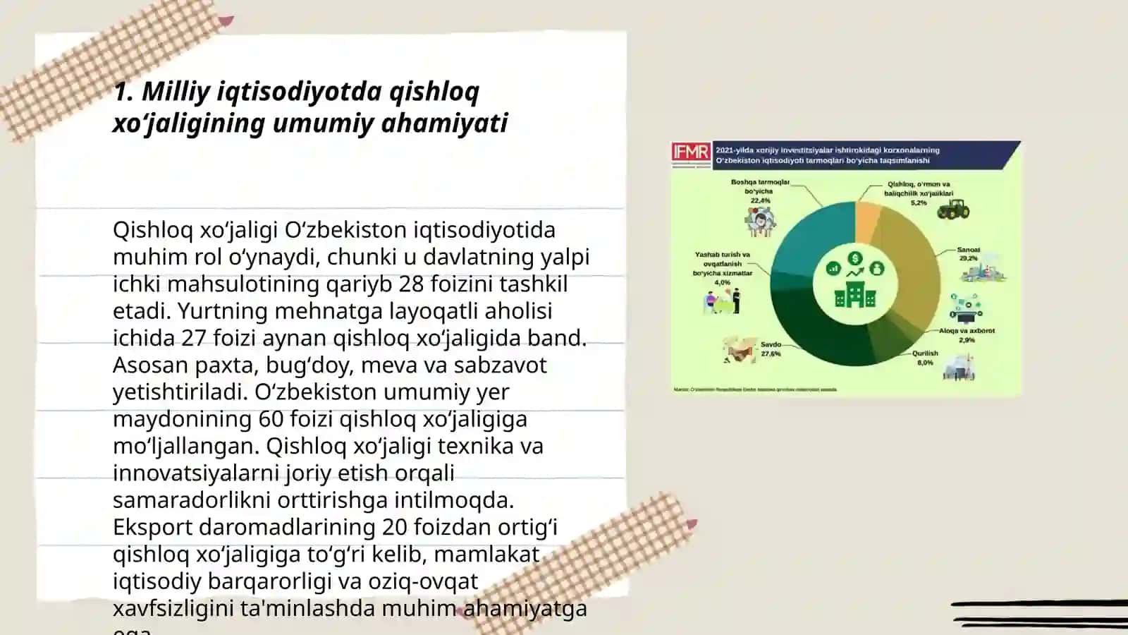 Milliy iqtisodiyotda qishloq xoʻjaligining tutgan oʻrni va ahamiyati 3