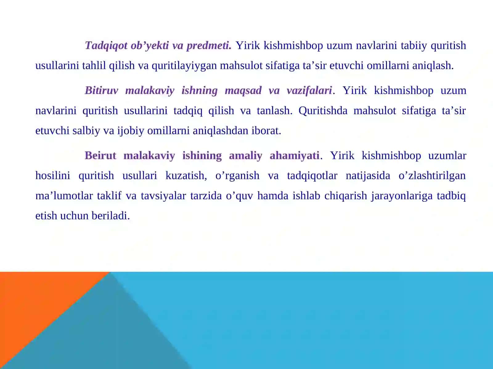 YIRIK KISHMISHBOB OQ UZUMLARNI KAUSTIK SODA ERITMASIDA ISHLOV BERIB QURITISHNI TASHKIL ETISH 3