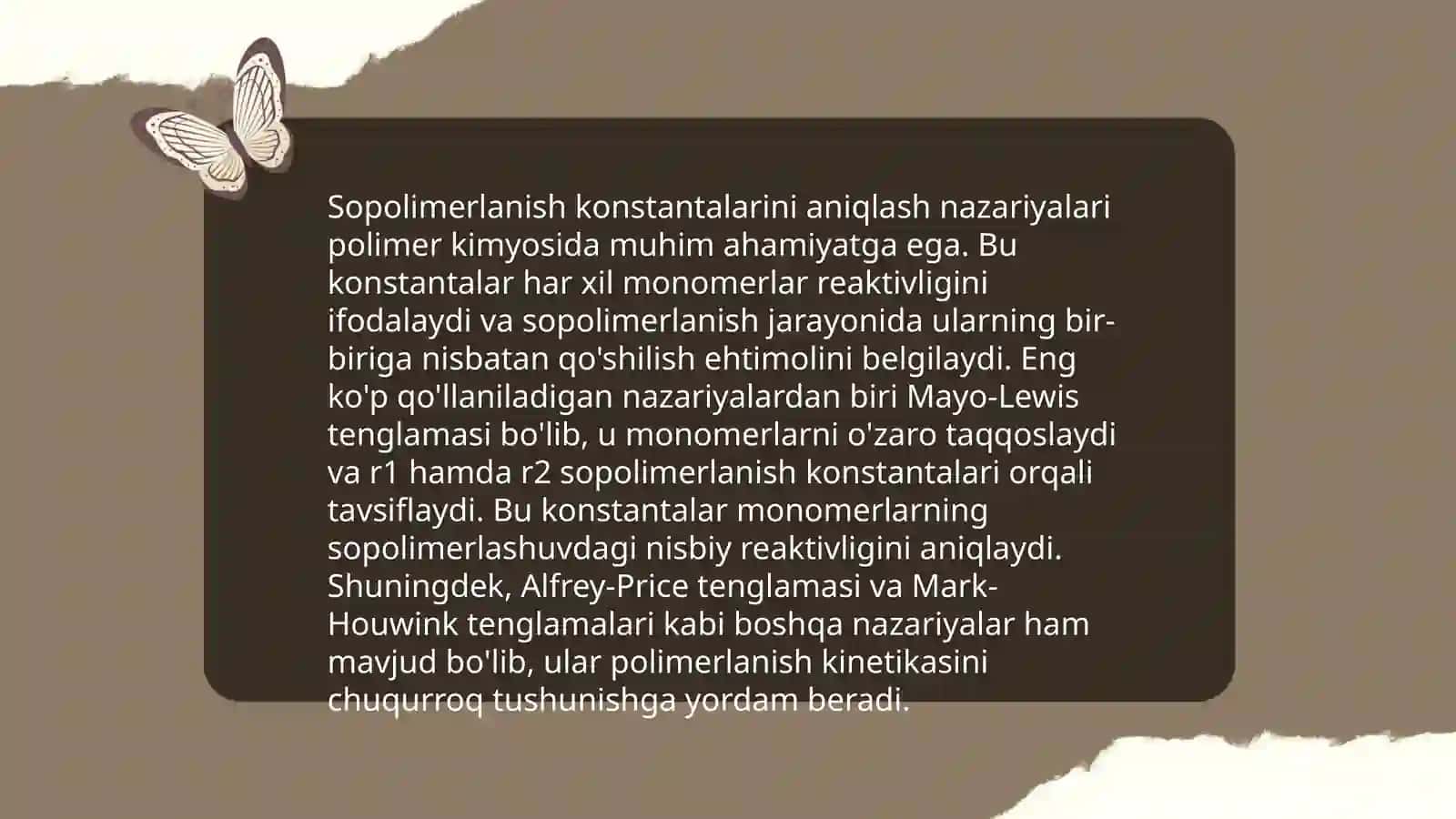 Sopolimerlanish konstantalarini aniqlash usullari 3