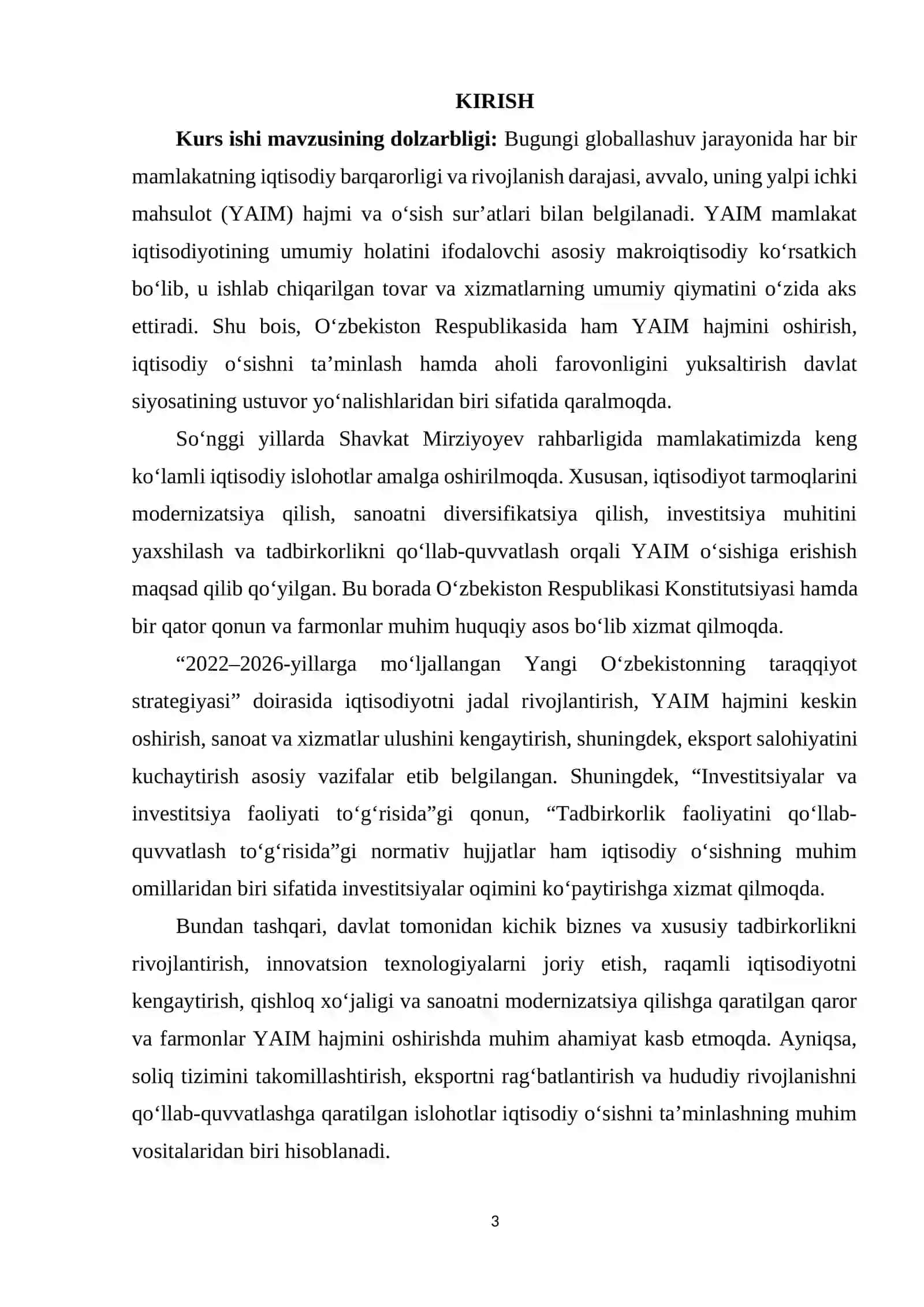 OʻZBEKISTON YALPI ICHKI MAHSULOT HAJMINI OSHIRISH OMILLARI VA YOʻLLARI 3