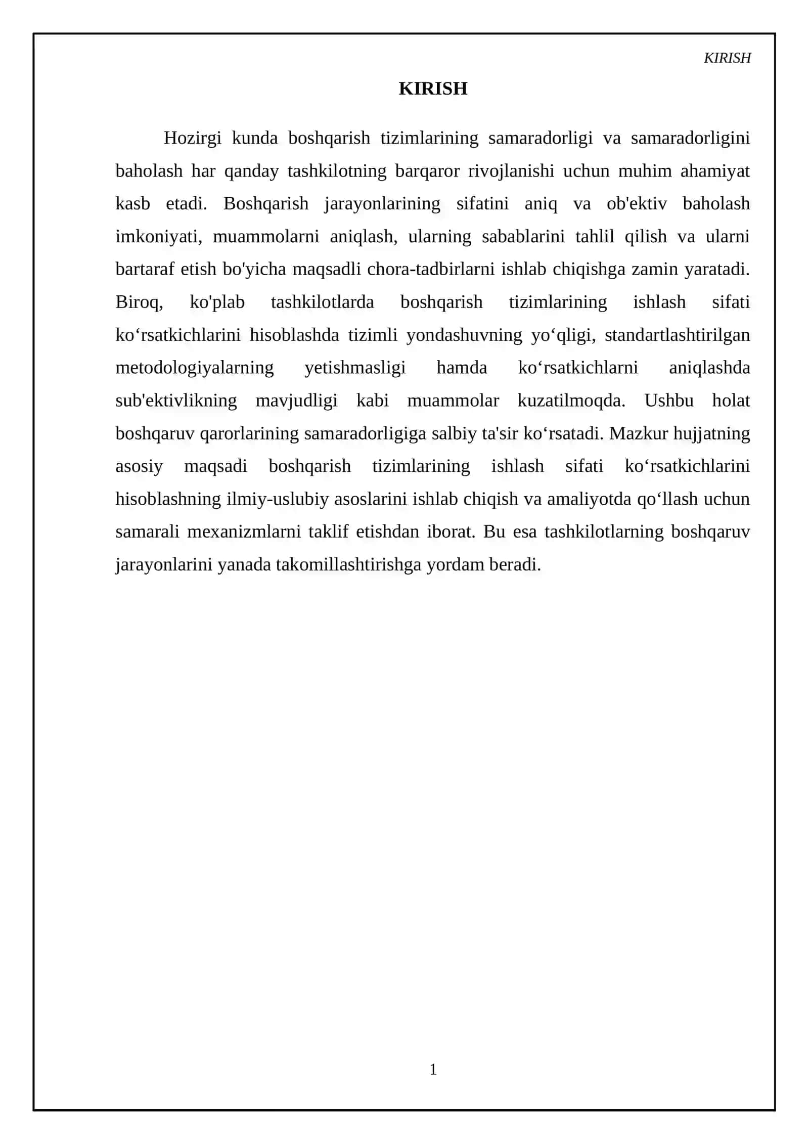 Boshqarish tizimlarining samaradorligi va samaradorligini baholash 3