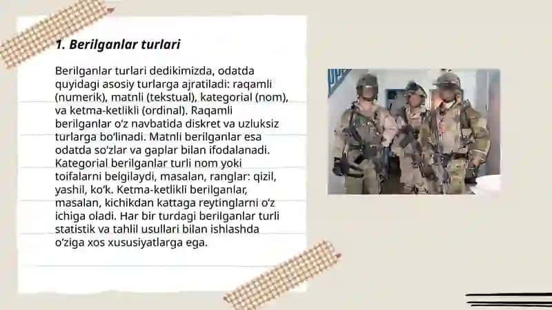 Berilganlarni saralash operatorlari 3