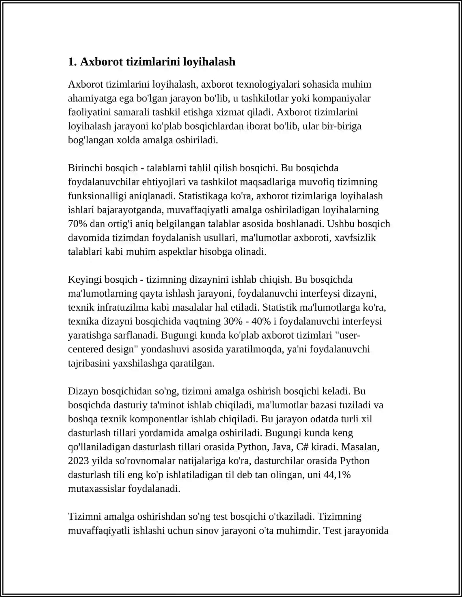 AXBOROT TIZIMLARI VA TEXNOLOGIYALARI 3