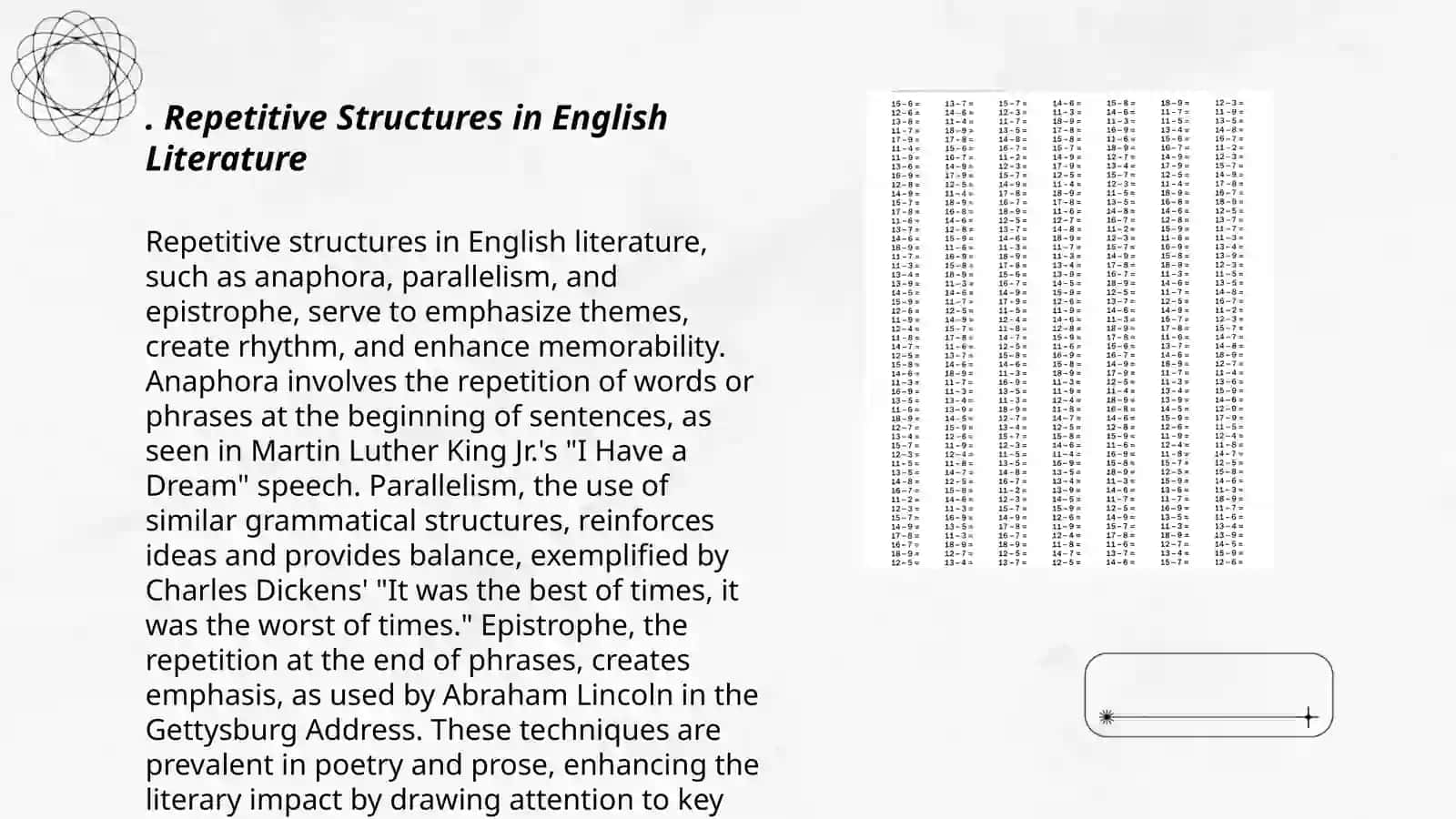 Compositional patterns of syntactical arrangement: Repetition, Enumeration stylistic inversion 3
