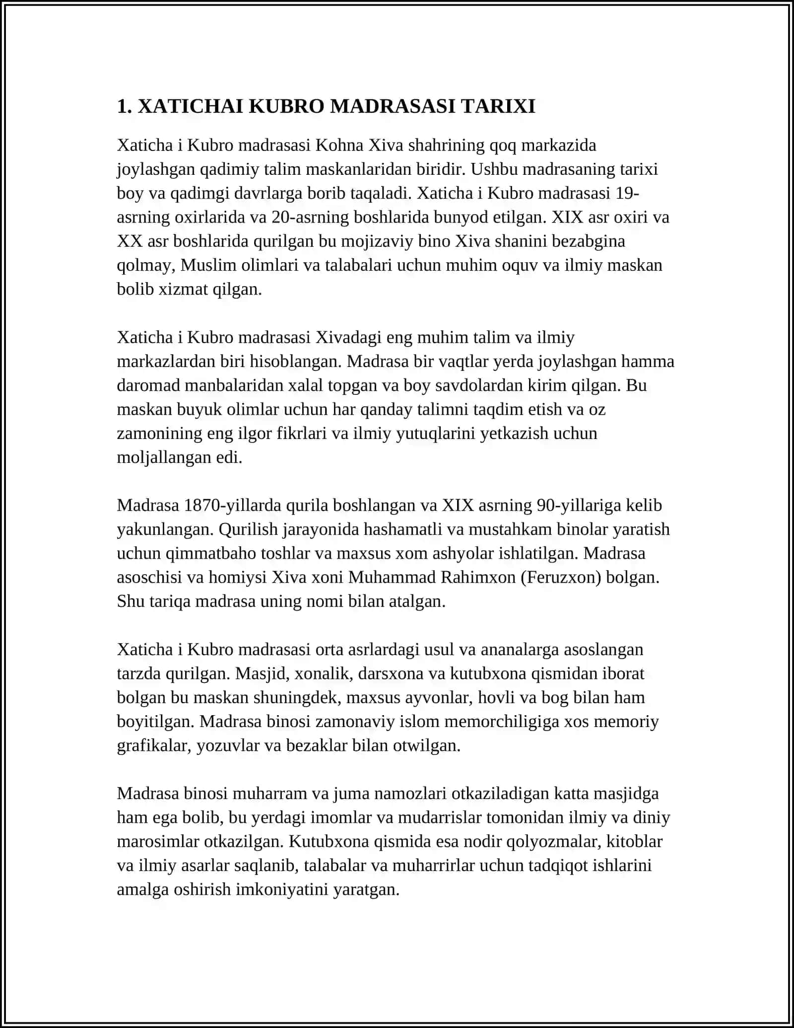 XATICHAI KUBRO MADRASASI 3