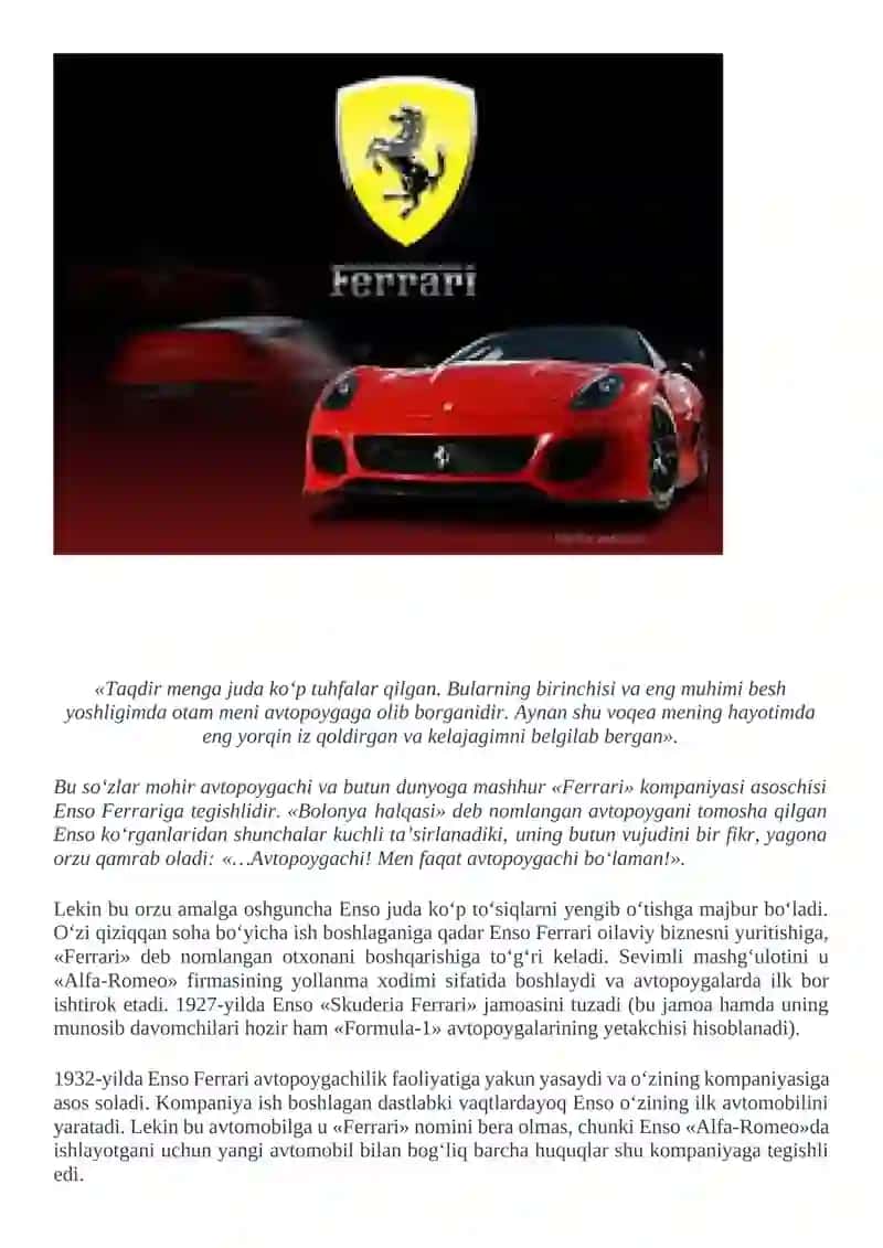 Ferrari yaralish tarixi 3