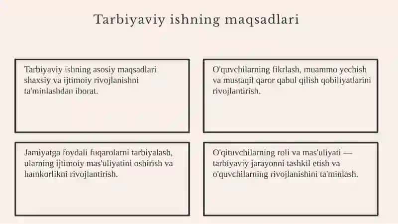 Tarbiyaviy ish faoliyati samaradorligini oshirish 3