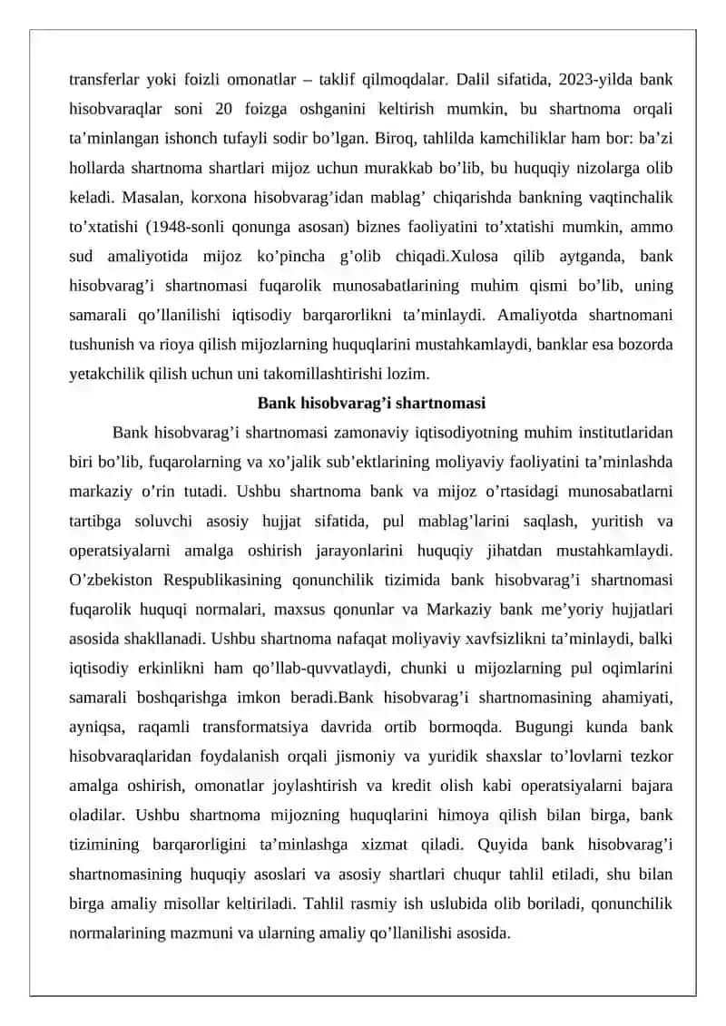 Bank hisobvarag’i shartnomasi 3