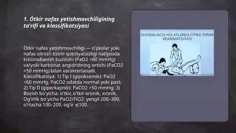 Ötkir nafas yetishmovchiligida reanimatsiya va intensiv terapiya 3