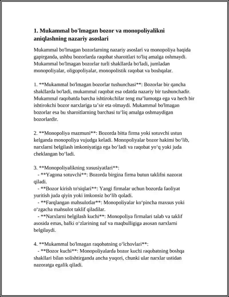 BASEKILESPEGEN BAZARDA MONOPOLIYALIQ BAHANI HAM BAZAR HAKIMIYATIN ANIQLAW 3