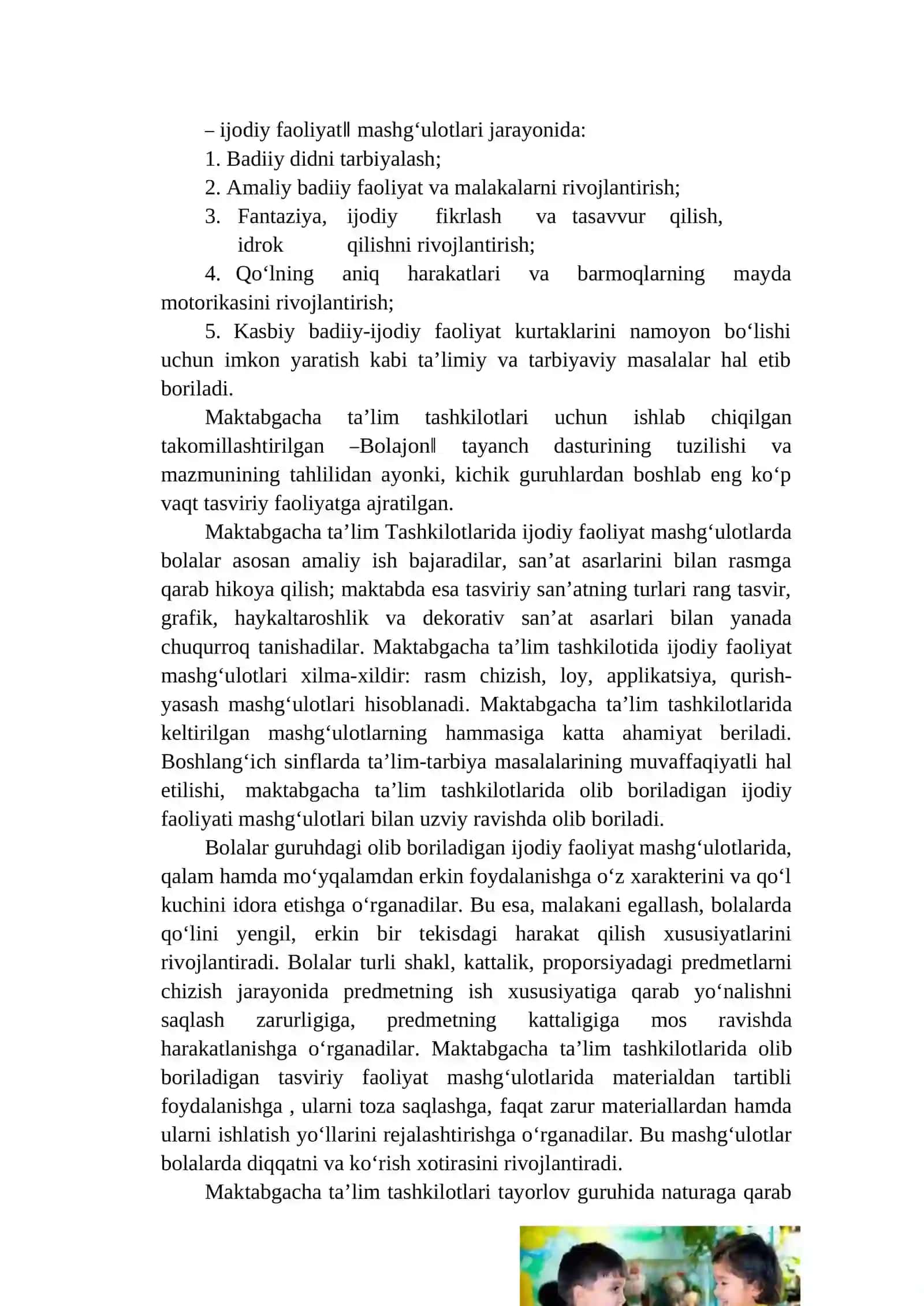 Maktabgacha yoshdagi bolalarni ijodkorligini rivojlantirish (2 soat) 3