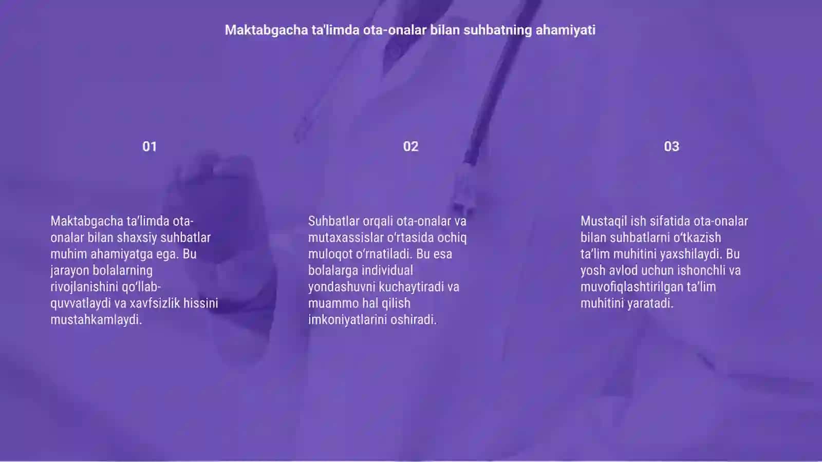 Maktabgacha taʼlimda ota-onalar bilan shaxsiy suhbat 3