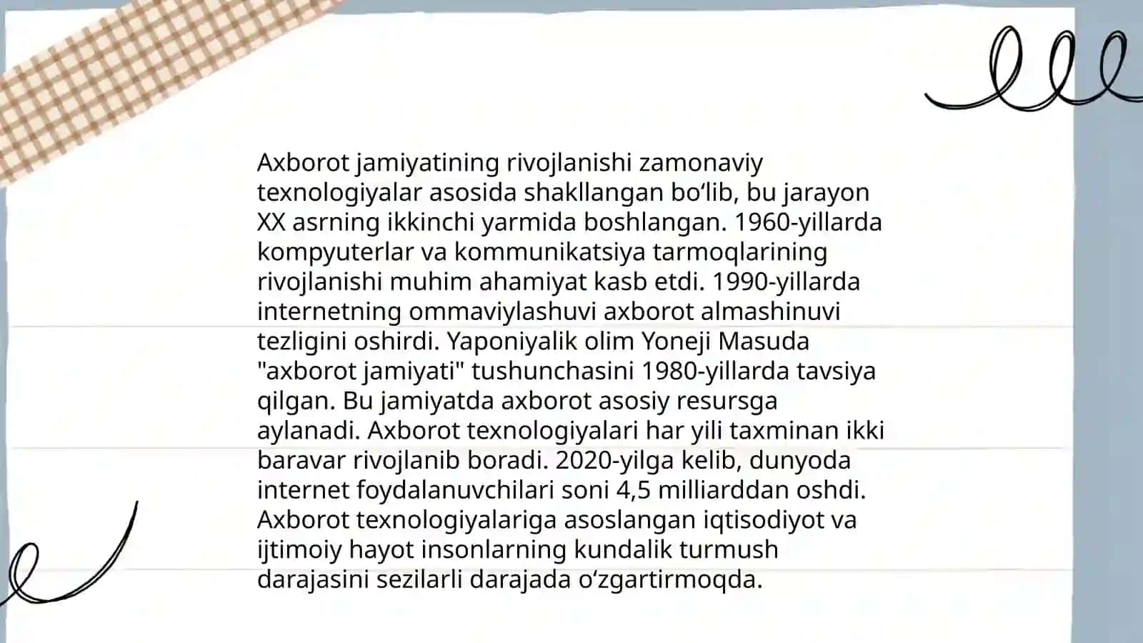 Axborotni jamiyatda tutgan o'rni va ahamiyati 3