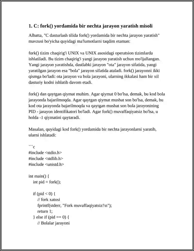 BIR NECHTA JARAYONLARNI YARATADIGAN VA IPC (KANALLAR/SIGNALLAR) DAN FOYDALANADIGAN C/PYTHON DASTURINI YOZING 3
