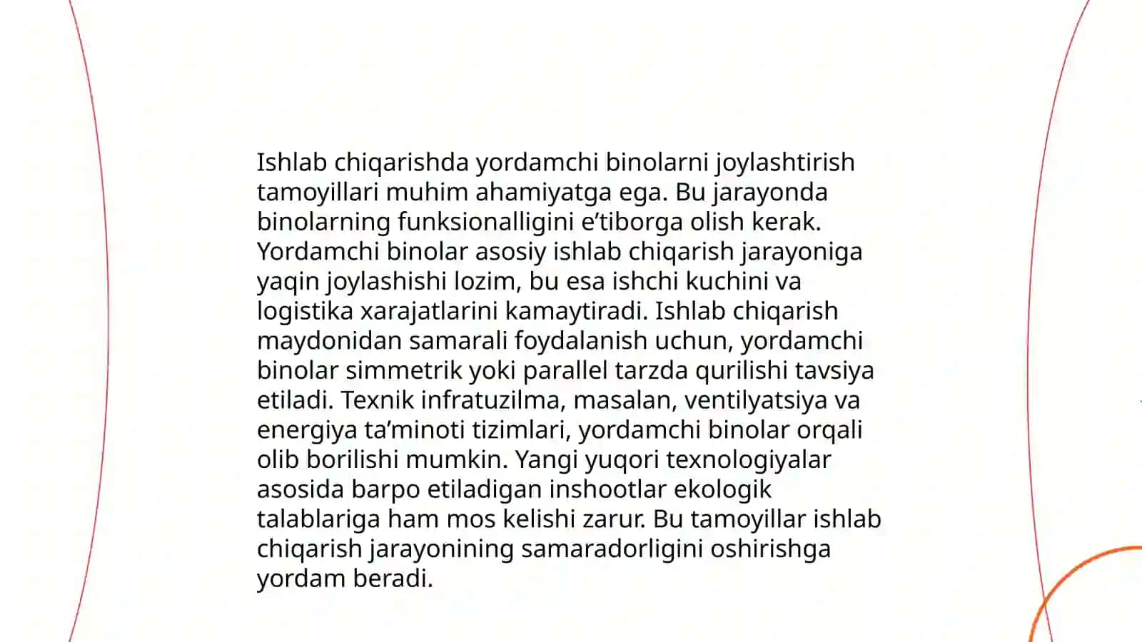Ishlab chiqarishda yordamchisi binolarni joylashtirish 3