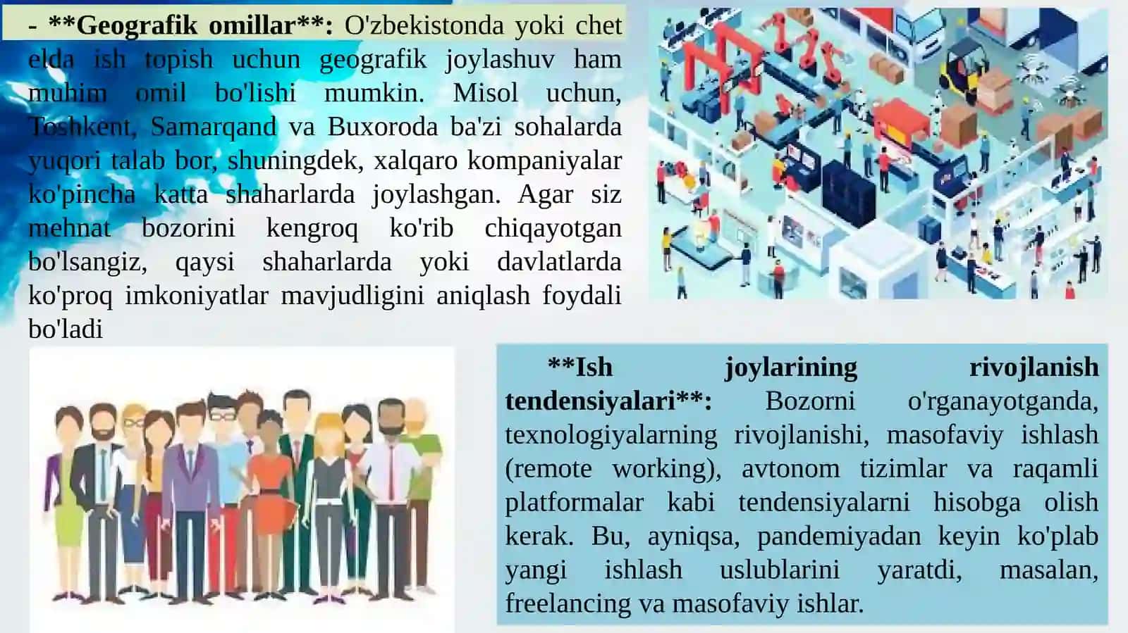 Mehnat bozoriga kirib borish 3