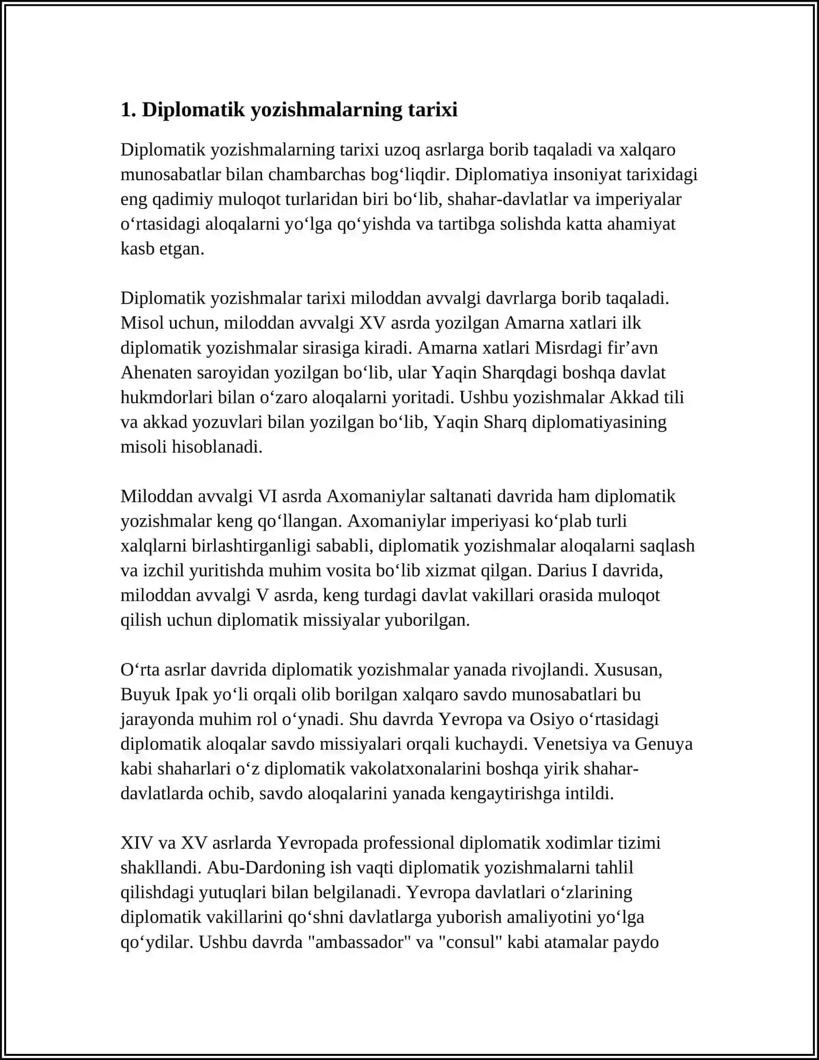 DIPLOMATIK YOZISHMALAR VA ULARNING XUSUSIYATLARI 3