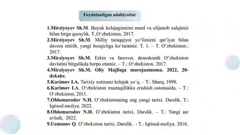 Mustaqil O‘zbekiston Respublikasi tashkil topishining tarixiy ahamiyati. O‘zbekistonning o‘ziga xos istiqlol va taraqqiyot yo‘li 3