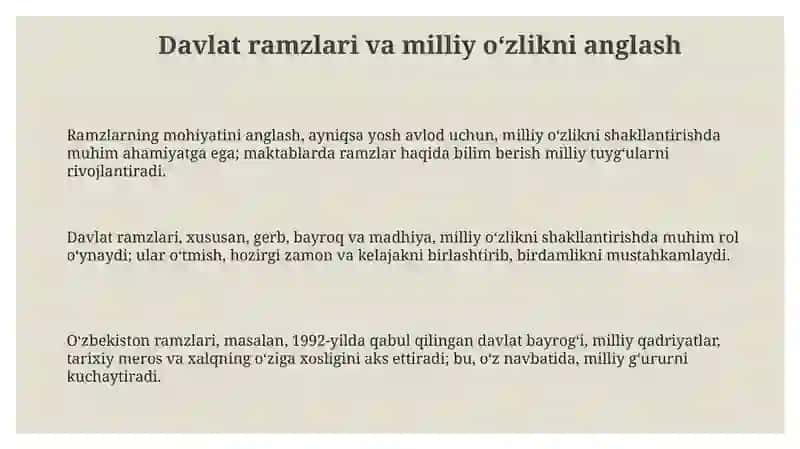 Davlat ramzlar va milliy o'zlik 3