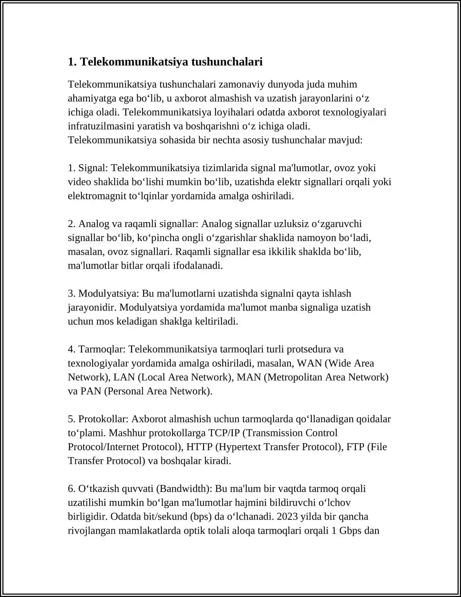 TELEKOMUNIKATSIYA ASOSLARI 3