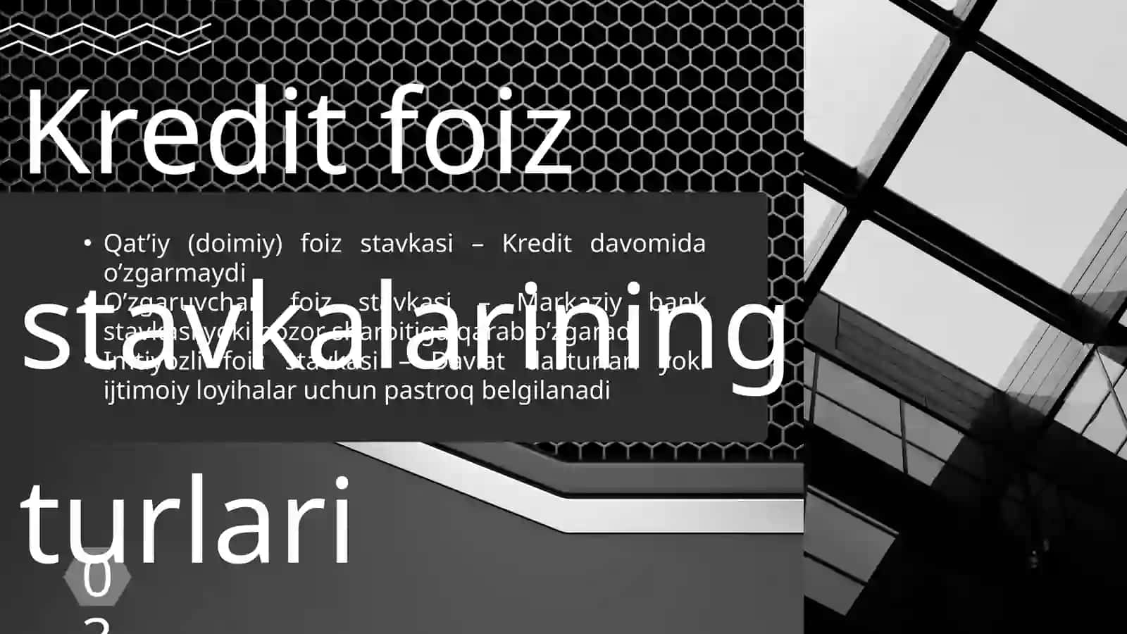 Kredit bo’yicha foiz stavkalari va ularga ta’sir qiluvchi omillar 3