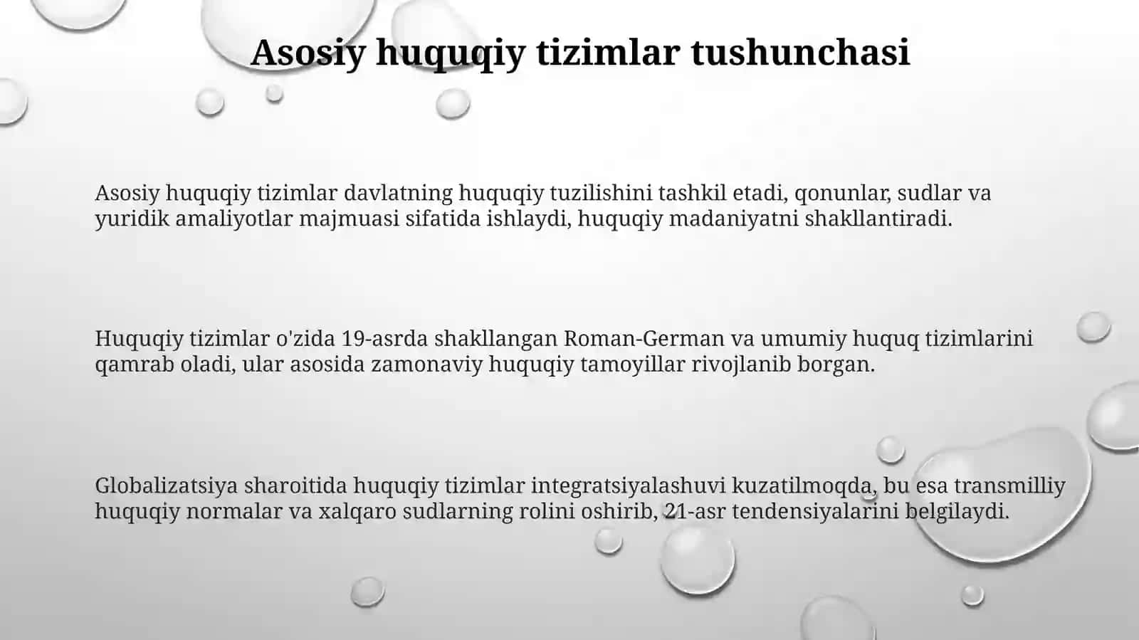 Hozirgi zamonning asosiy huquq tizimlari tushunchasi va turlari 3