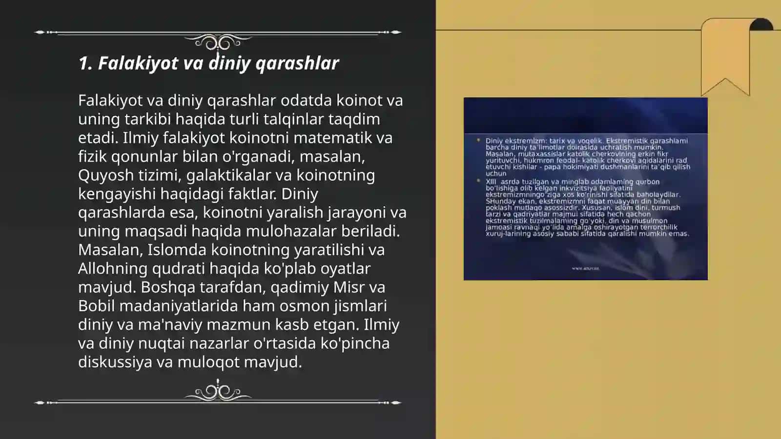 Falakiyot va diniy qarashlar 3
