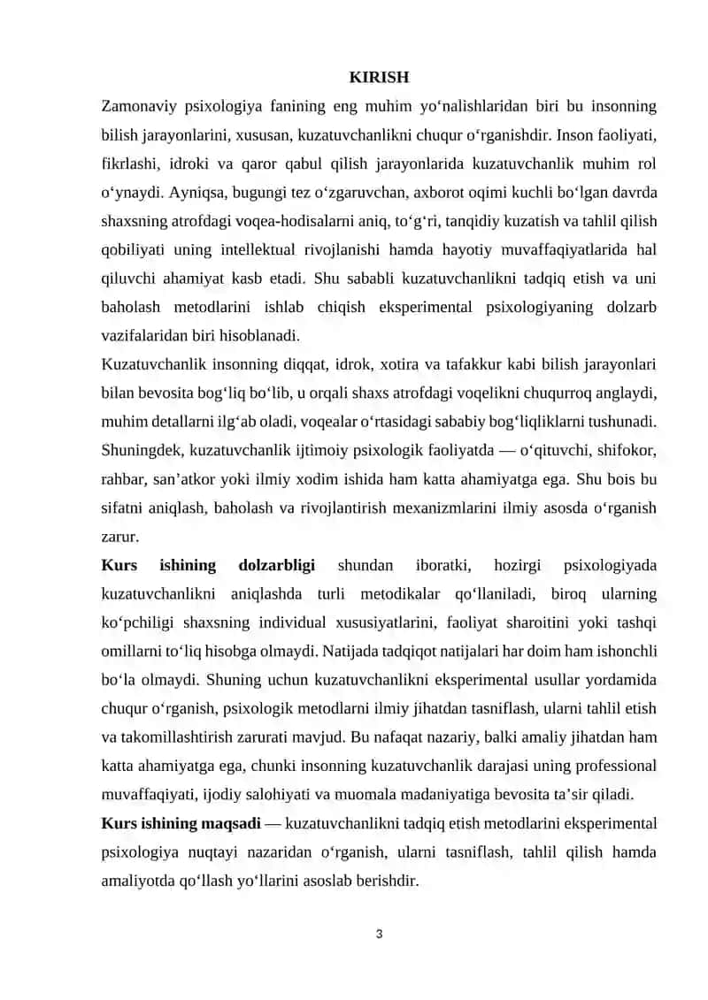 KUZATUVCHANLIKNI TADQIQ ETISH METODLAR TASNIFI 3