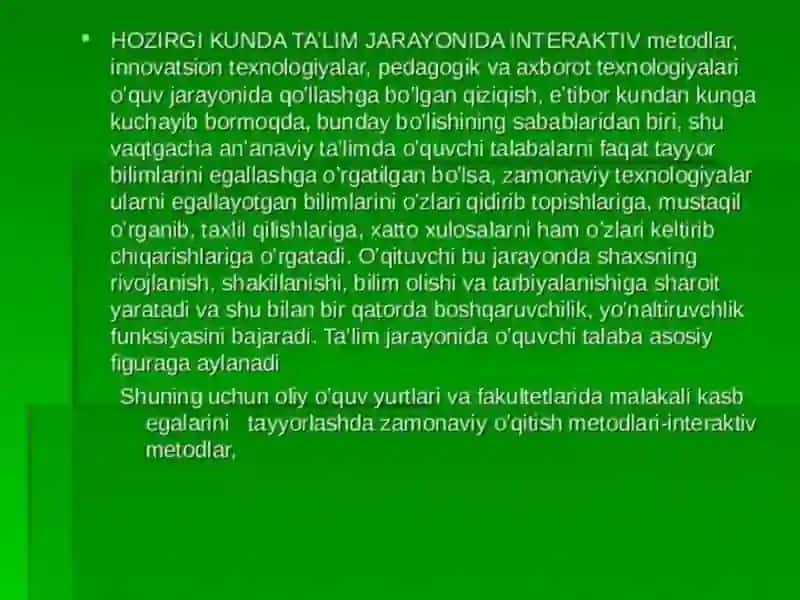 Boshlang`ich sinf o`quvchilarida tarbiya fanini o`qitishda innovation texnologiyalardan foydalanish (3-4- sinflar) 3